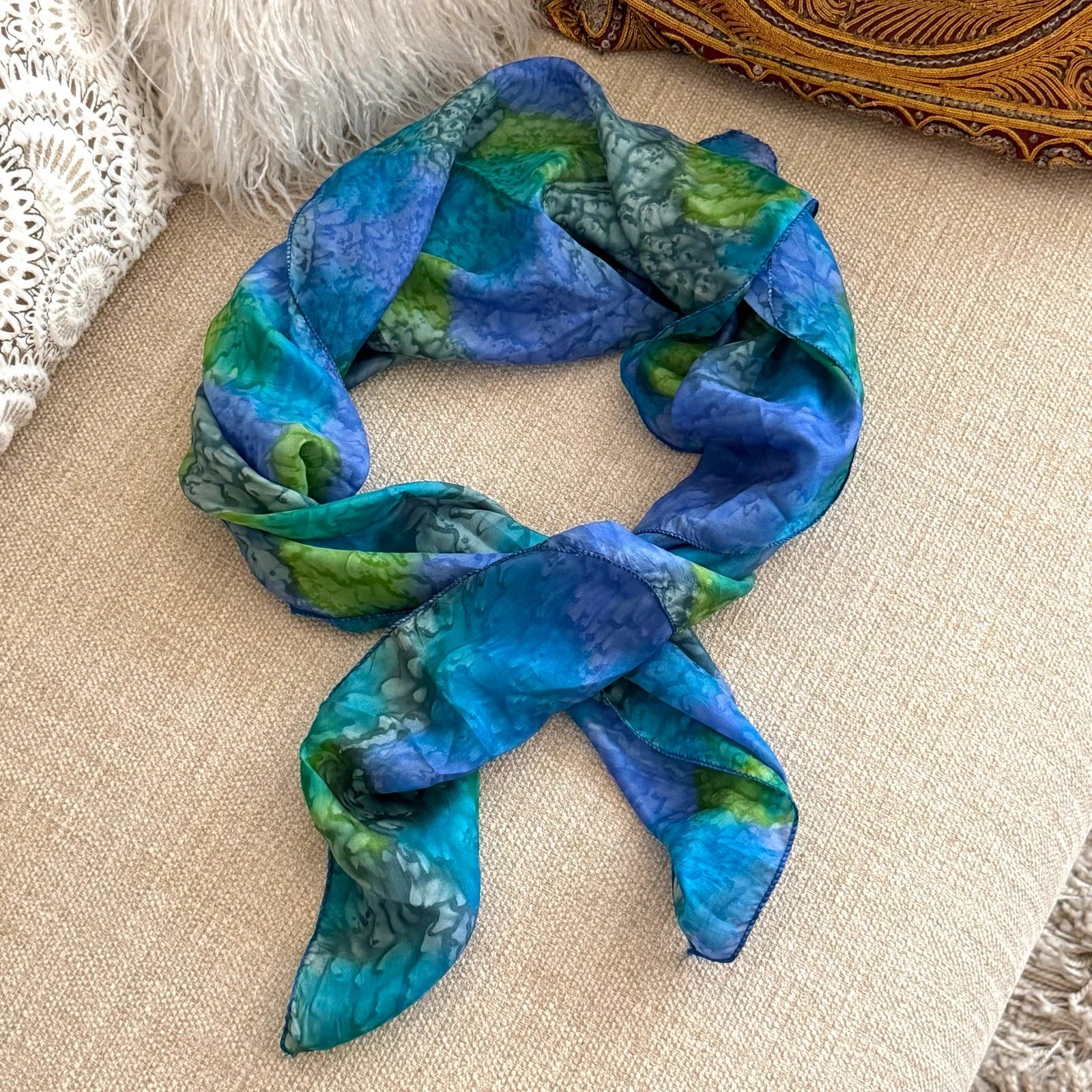Vintage! Pañuelo seda efecto batik – photo 7